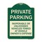 Signmission Private Parking Inoperable or Unlicensed Vehicles Towed at Vehicle Owners Expense, G-1824-23256 A-DES-G-1824-23256 - alternate 1